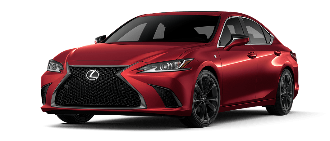 Exterior of the Lexus ES 250 F SPORT AWD shown in Matador Red Mica. | Lexus of Lehigh Valley in Allentown PA