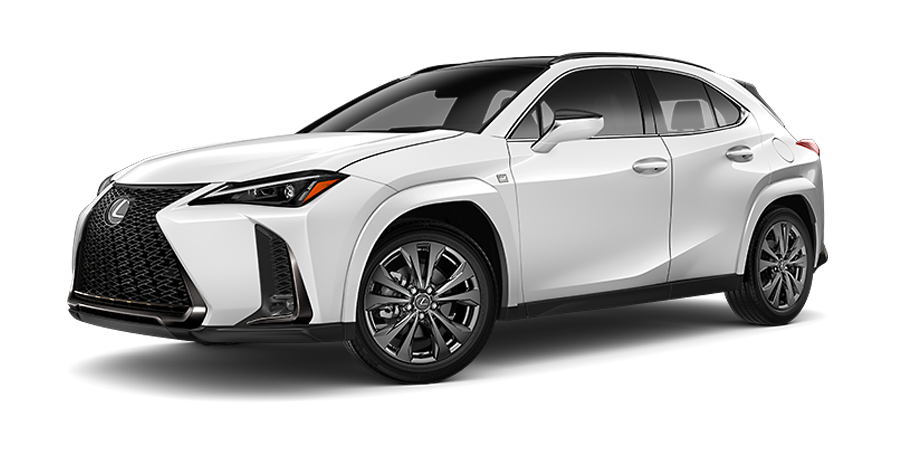 Exterior of the Lexus UX Hybrid F SPORT Handling shown in Ultra White. | Lexus of Lehigh Valley in Allentown PA